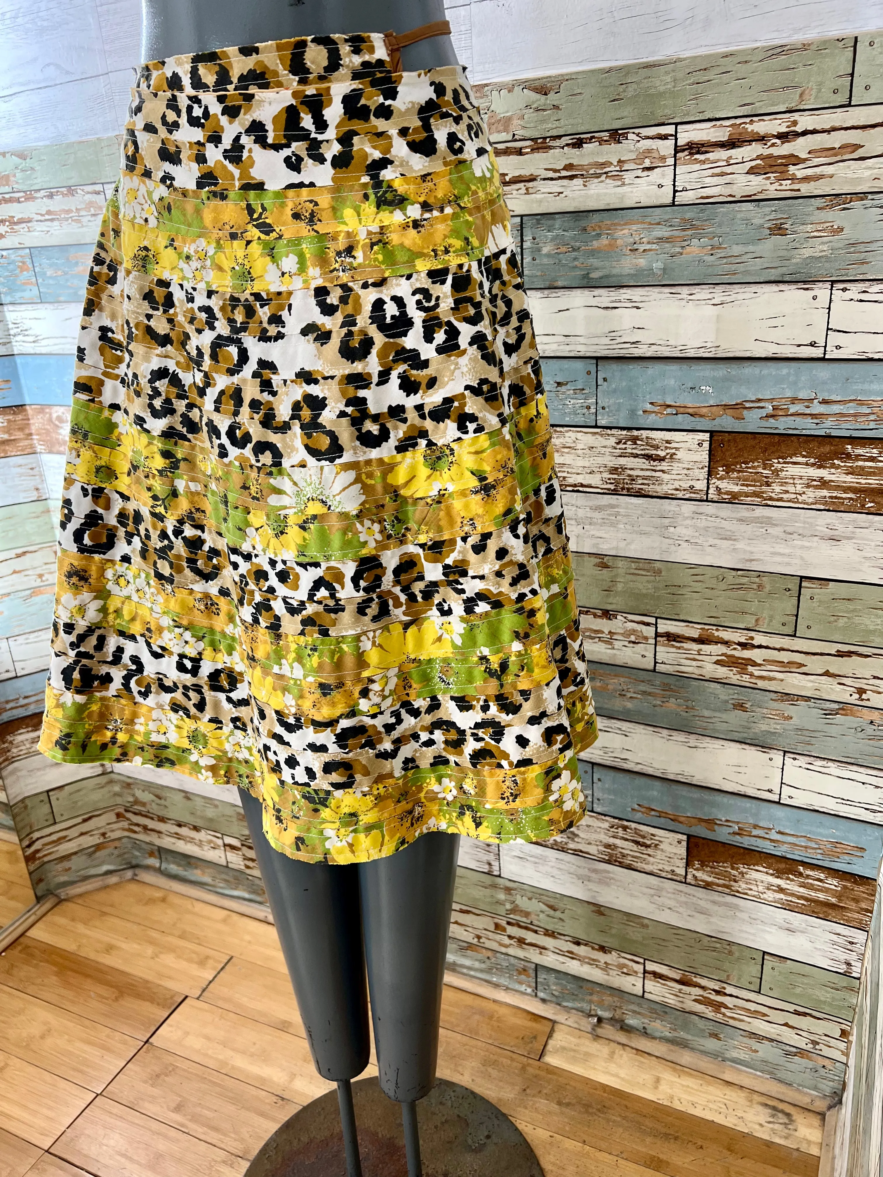 00’s Revival 60’s Reversible Print Wrap Skirt