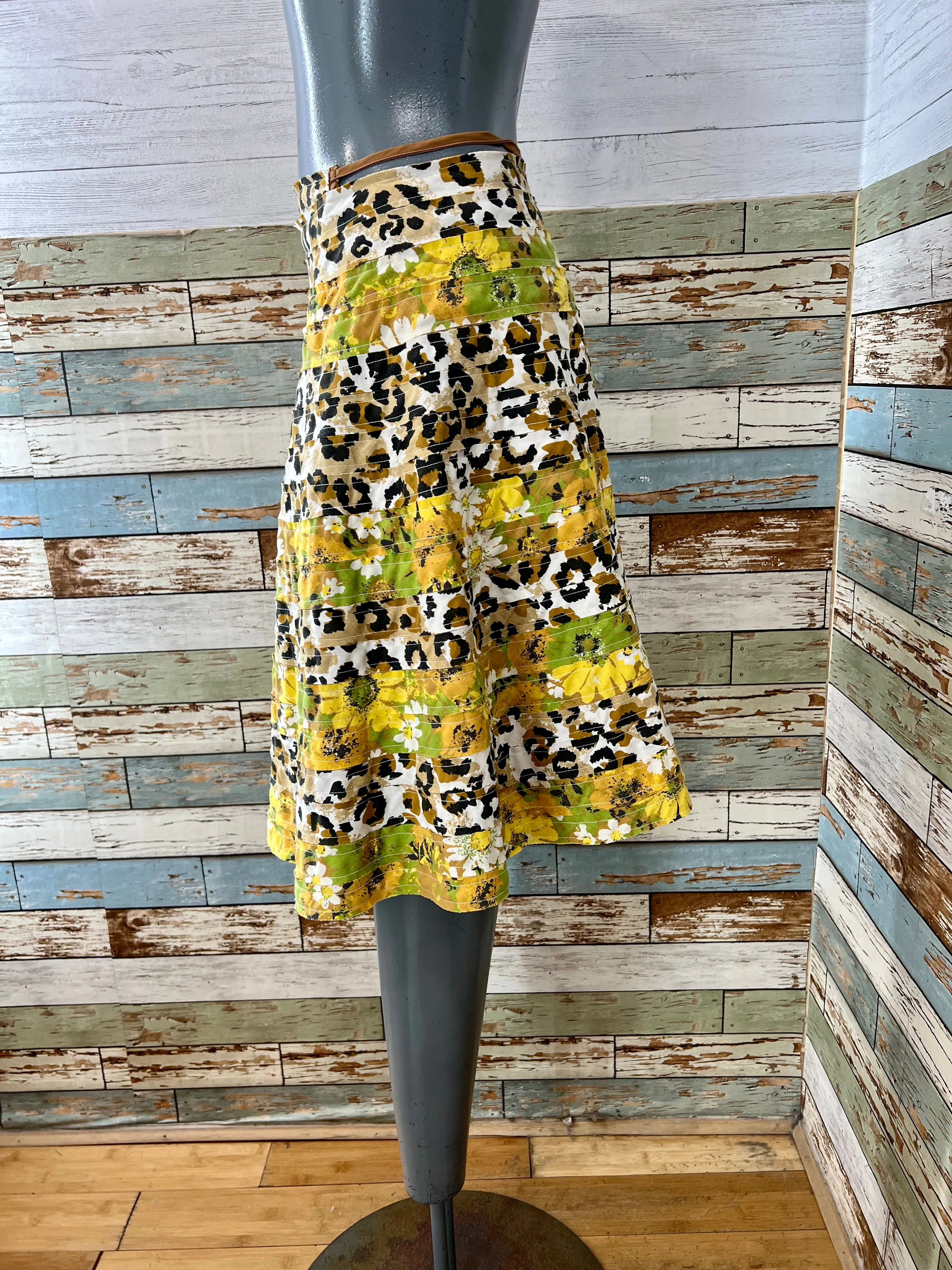 00’s Revival 60’s Reversible Print Wrap Skirt