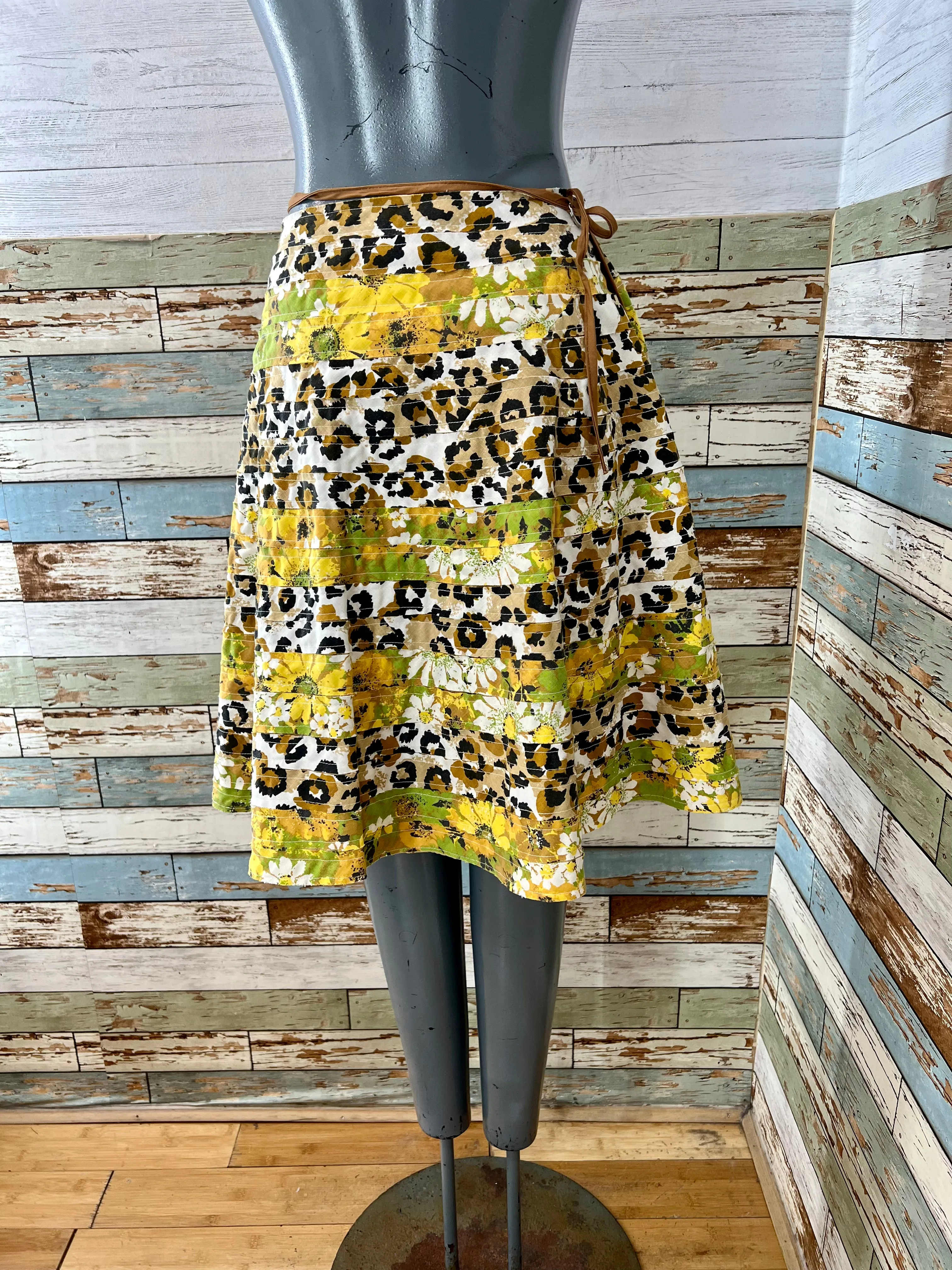 00’s Revival 60’s Reversible Print Wrap Skirt