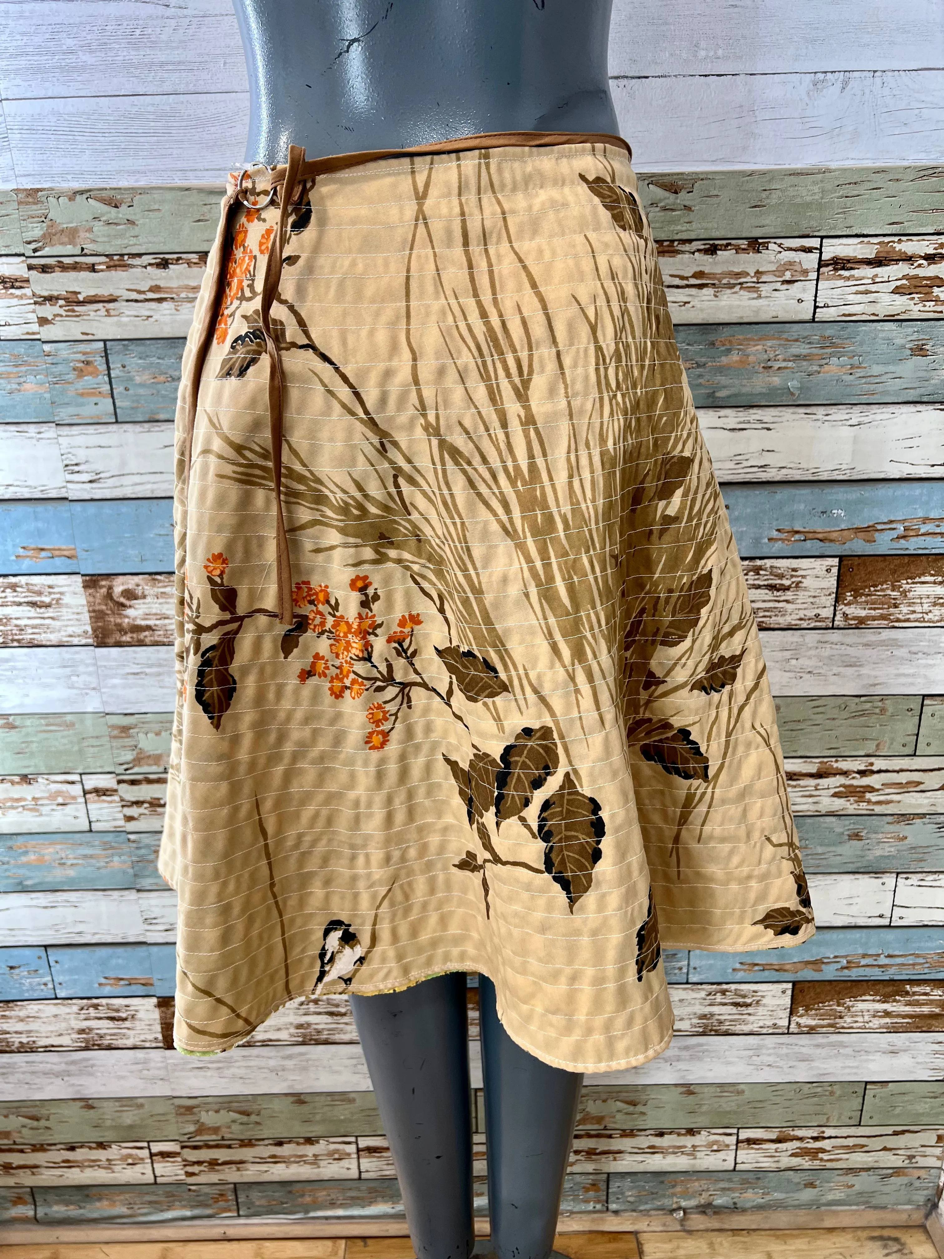 00’s Revival 60’s Reversible Print Wrap Skirt