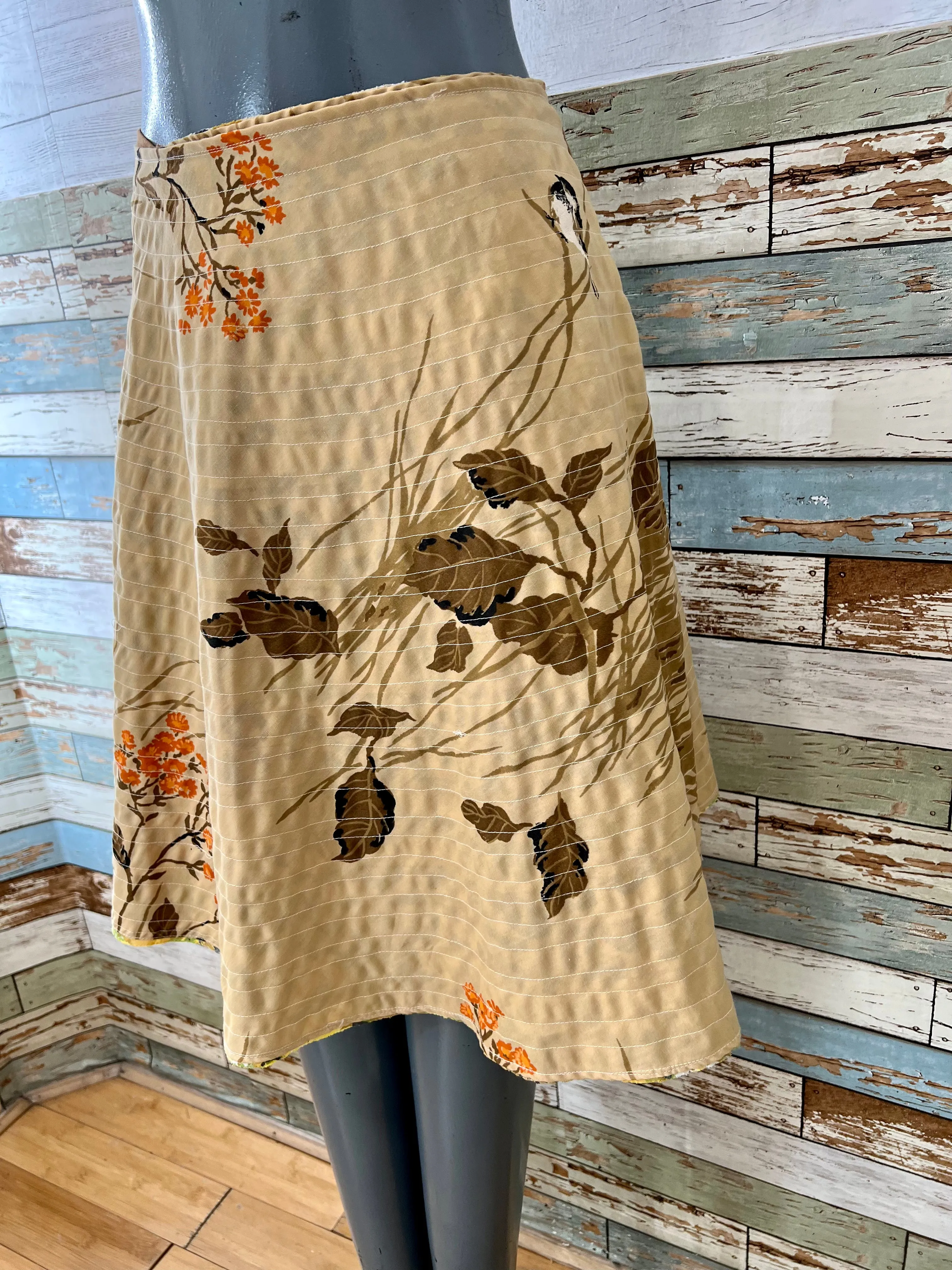 00’s Revival 60’s Reversible Print Wrap Skirt