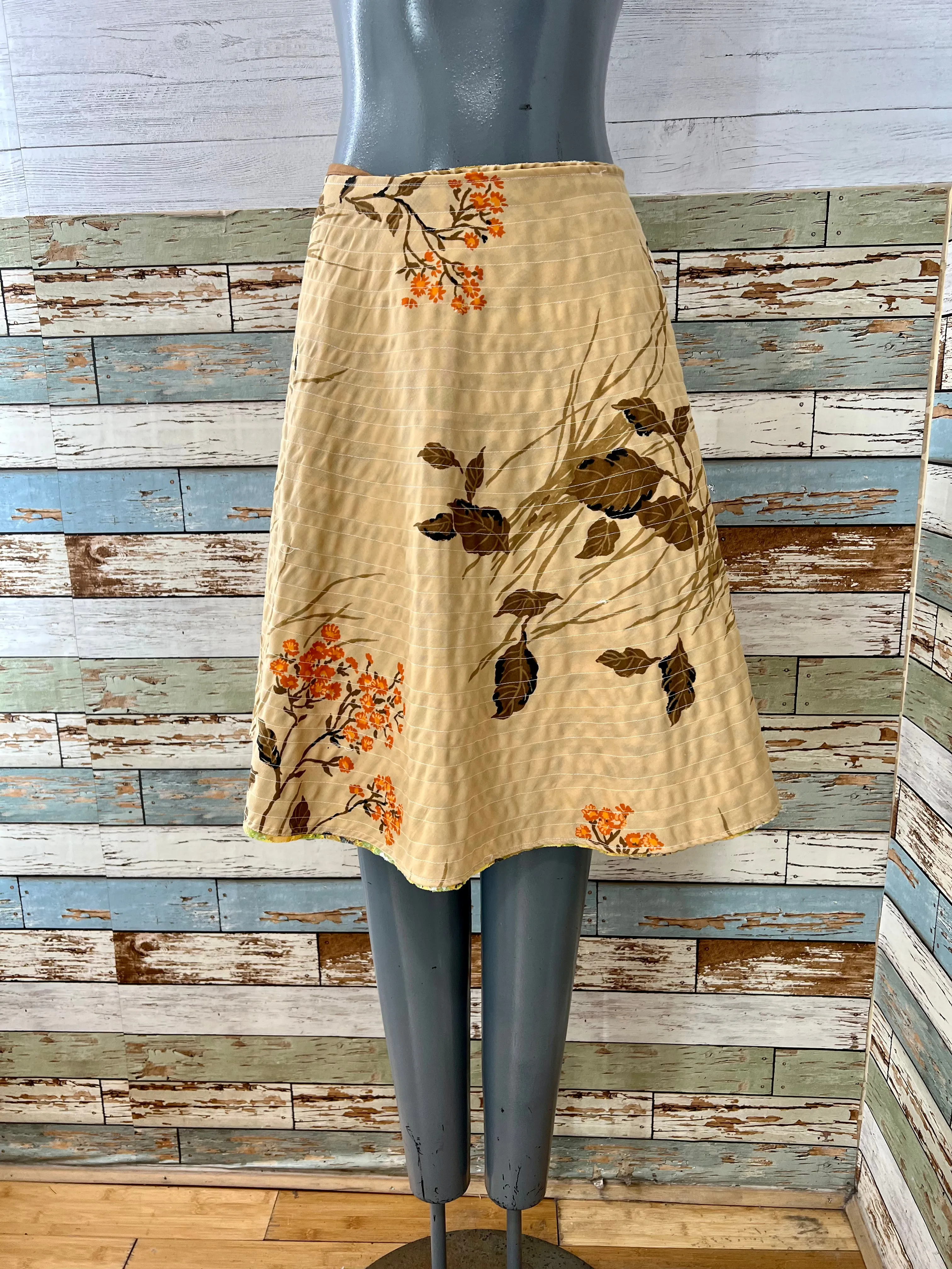 00’s Revival 60’s Reversible Print Wrap Skirt