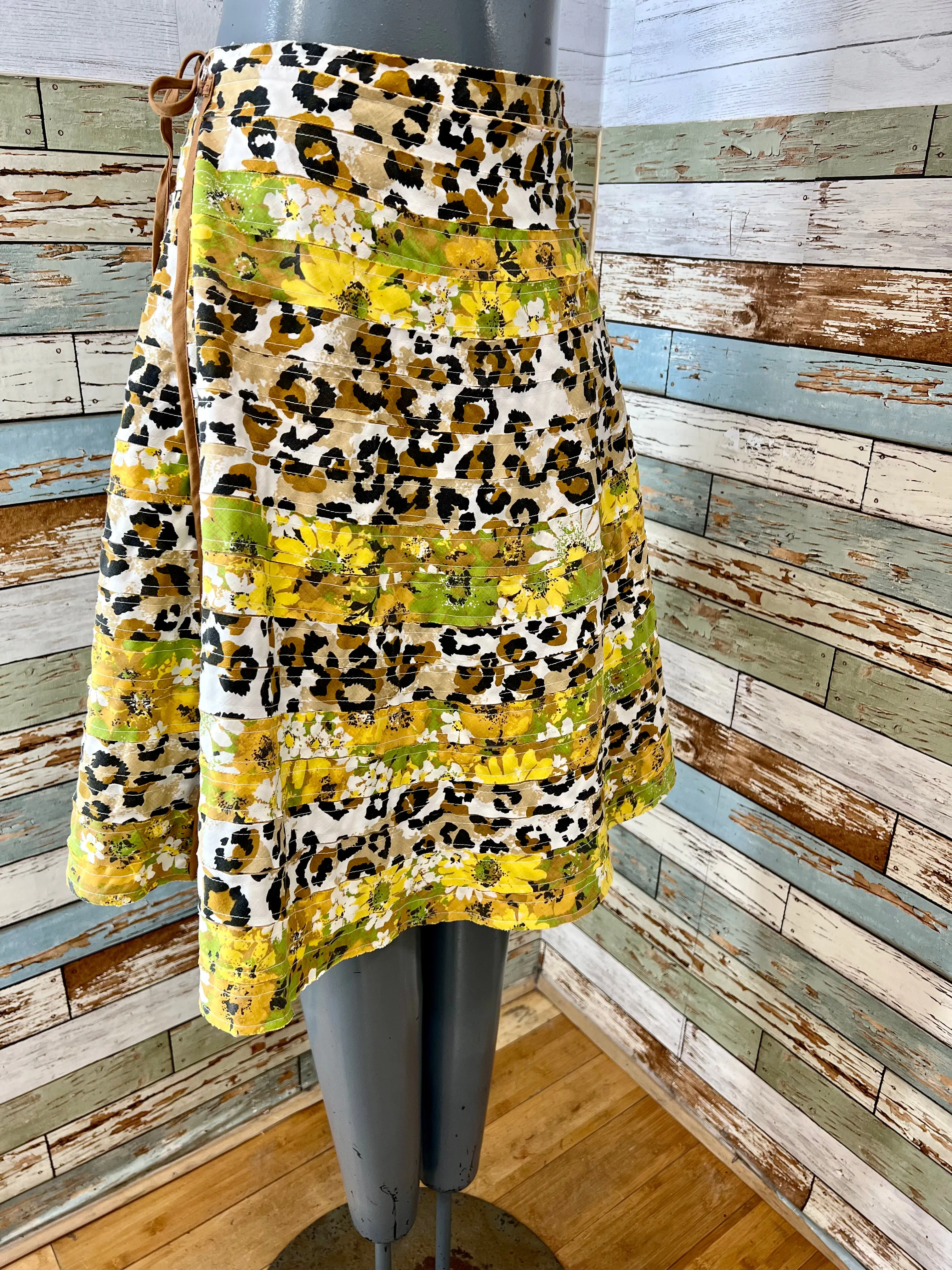 00’s Revival 60’s Reversible Print Wrap Skirt