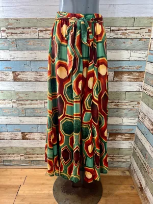 00’s Revival 80’s Fall Print Maxi Skirt