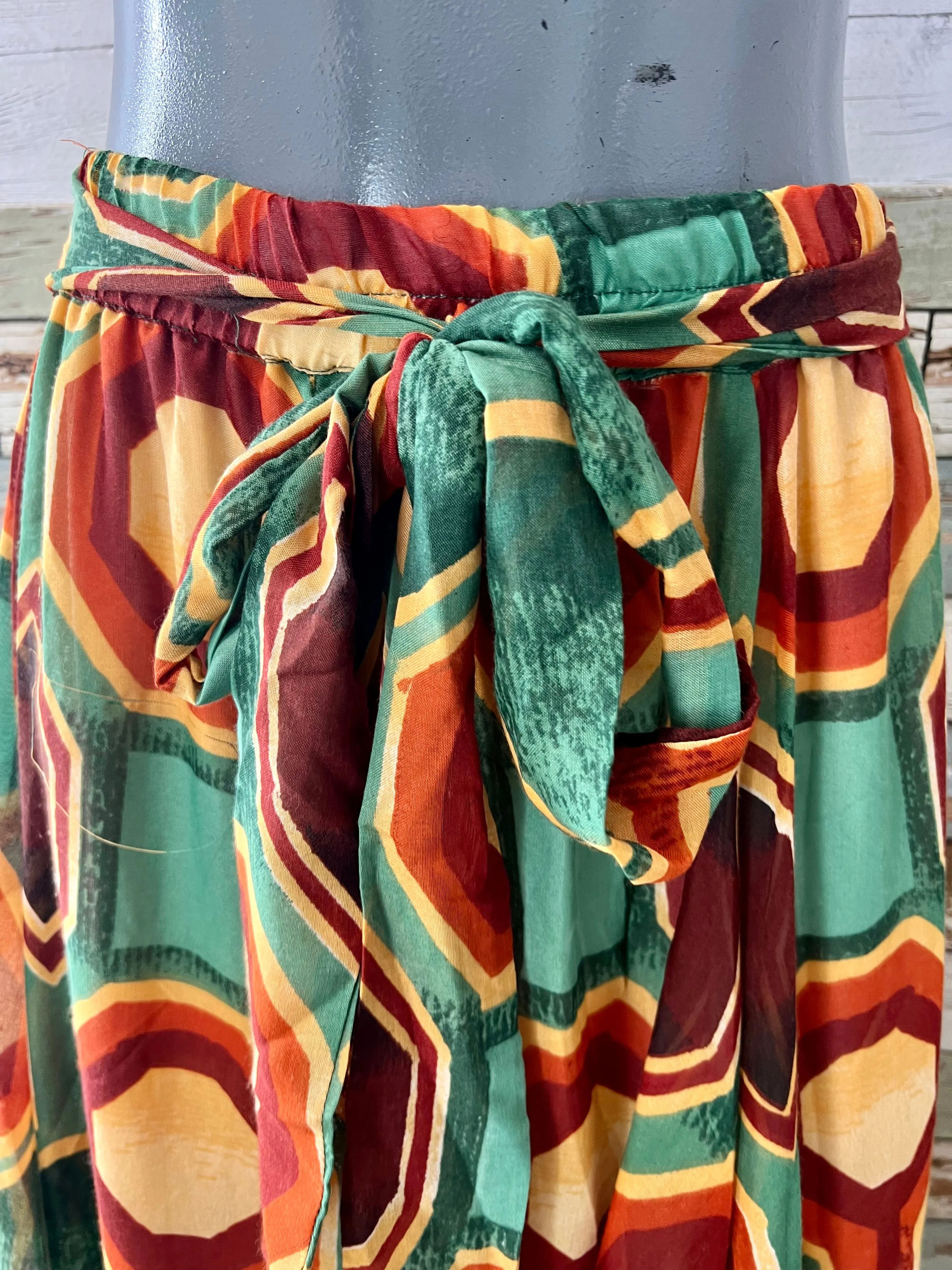 00’s Revival 80’s Fall Print Maxi Skirt