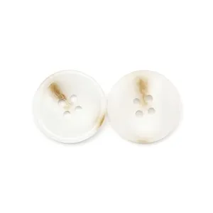 10 Pcs Imitation Horn Flatback Buttons Resin Buttons for Clothing Suit Coat Decorations DIY Accessories (01 White, 18mm)