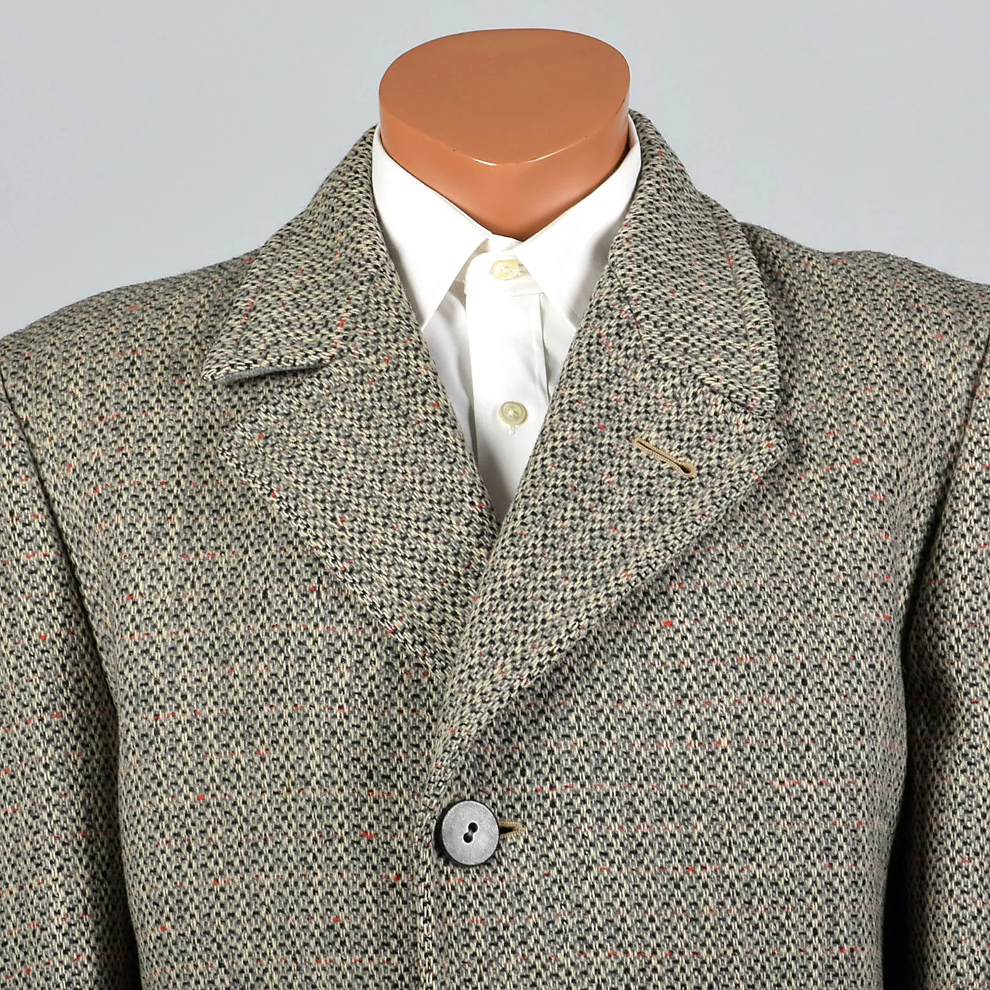 1950s Mens Tweed Overcoat