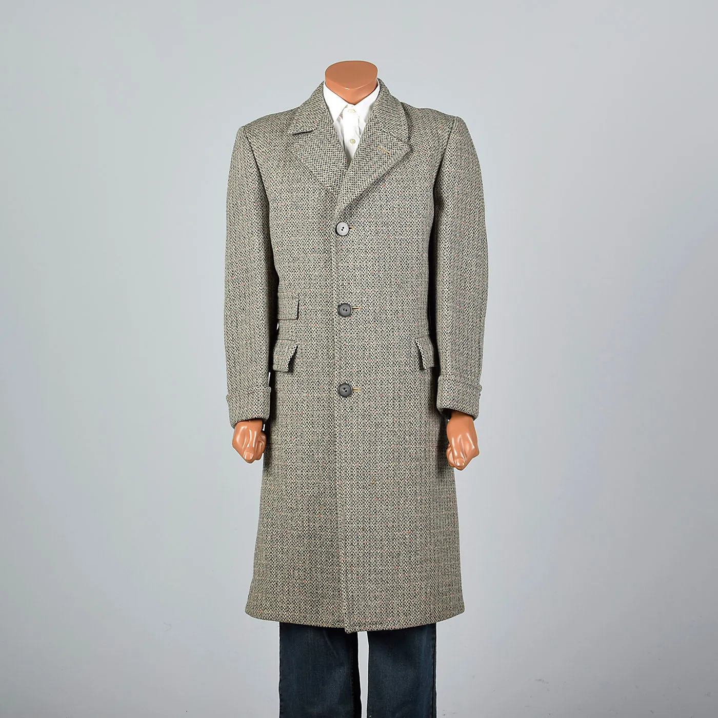 1950s Mens Tweed Overcoat