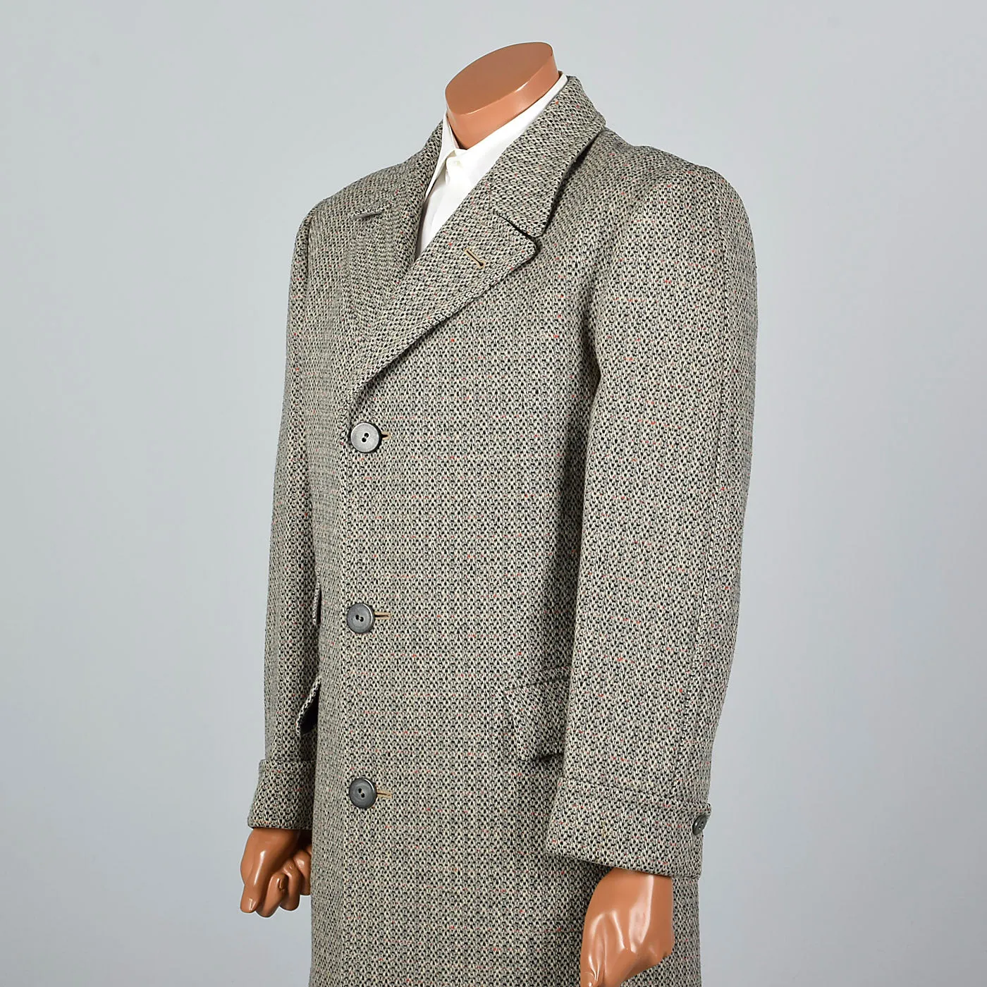 1950s Mens Tweed Overcoat