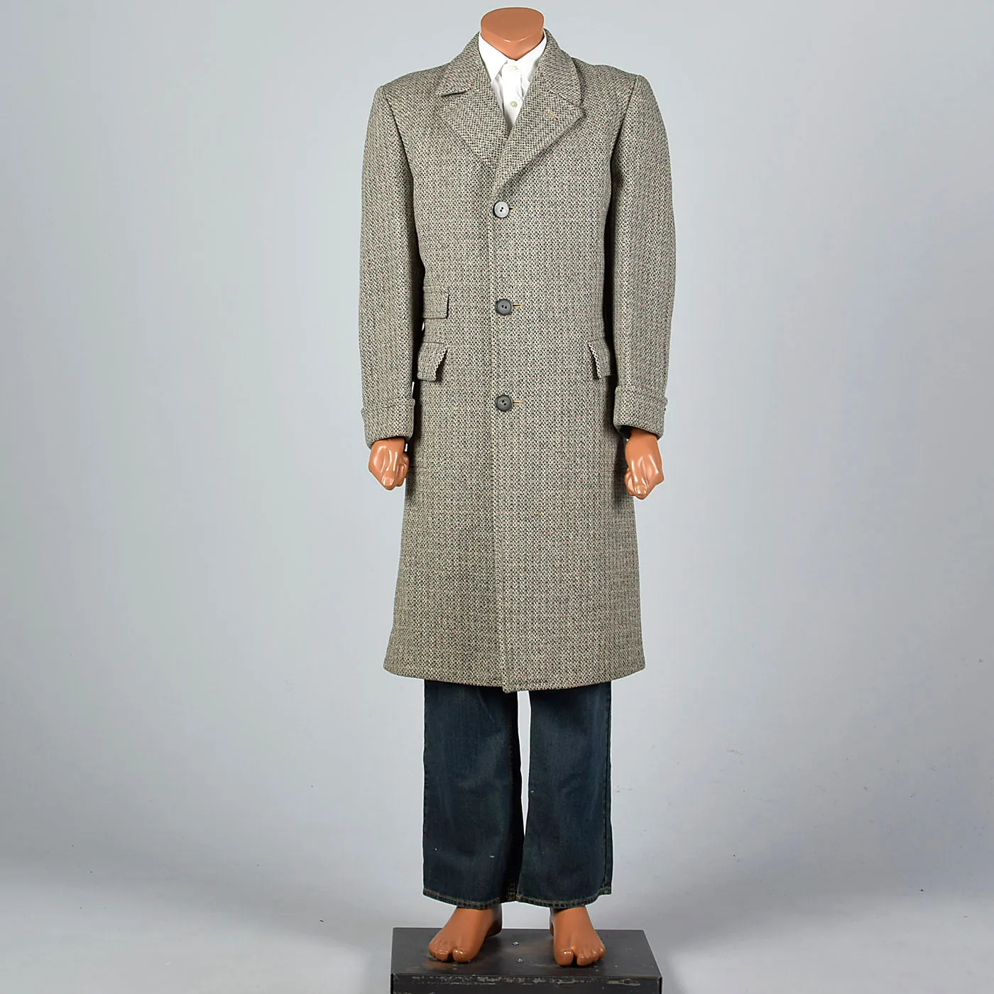 1950s Mens Tweed Overcoat