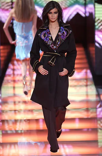 2002 Gianni Versace Embroidered Wool Overcoat