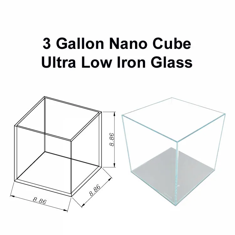 3 Gallon Ultra-Low Iron Nano Rimless Cube Tank
