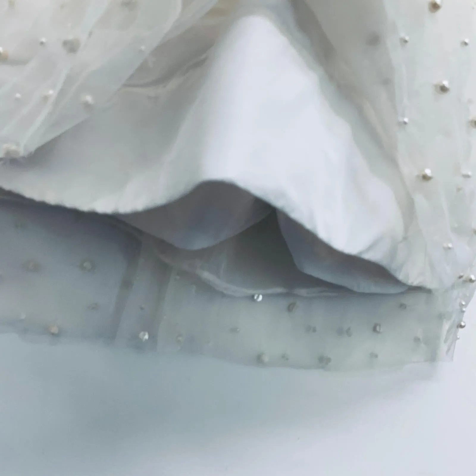 ALICE & OLIVIA White Layered Netted Studded Ladies Peasant Skirt Size UK 6