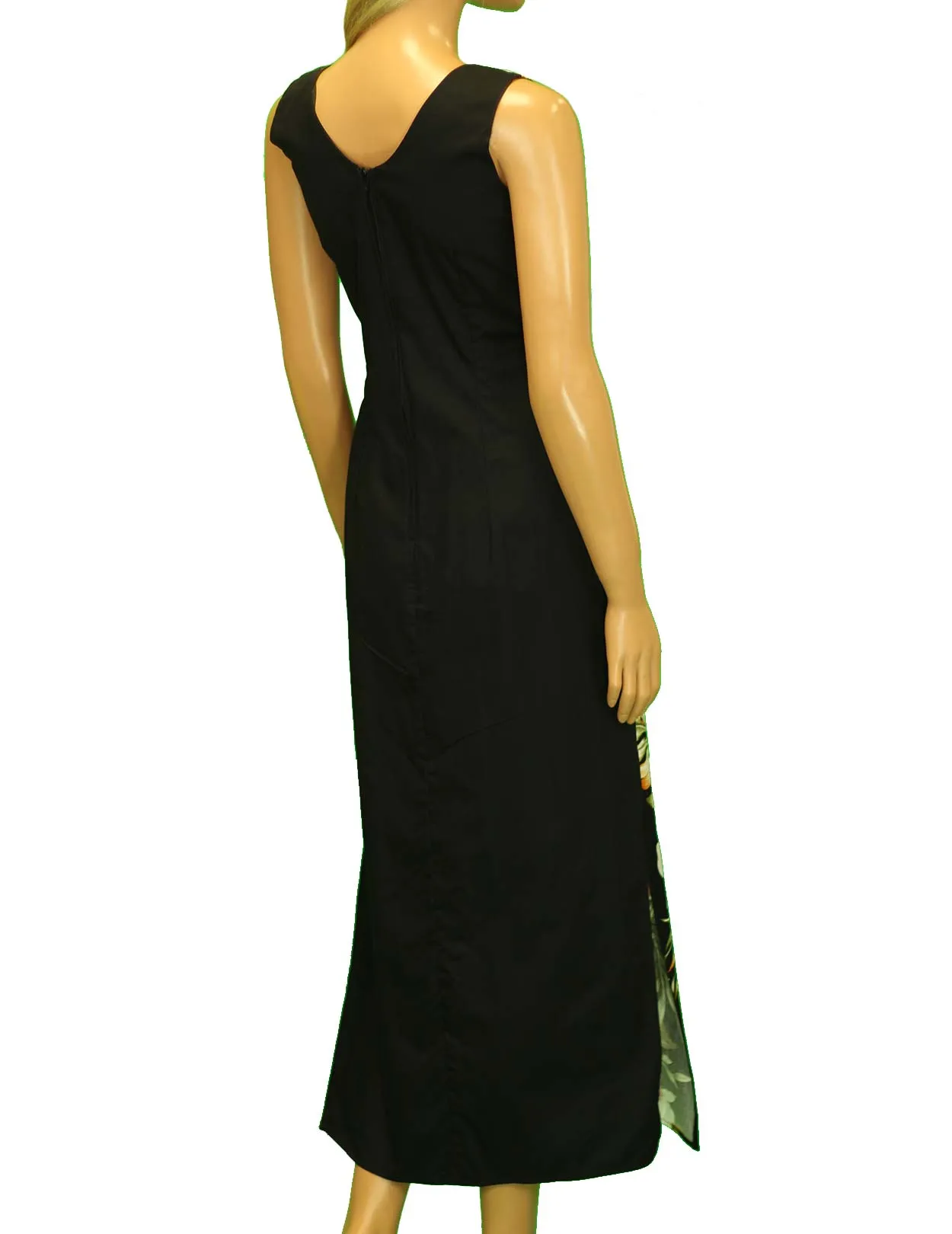 Alika Long Maxi Side Border Band Sleeveless Hawaii Dress