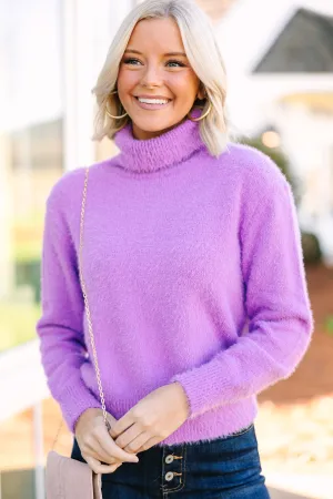 All A Dream Orchid Purple Turtleneck Sweater