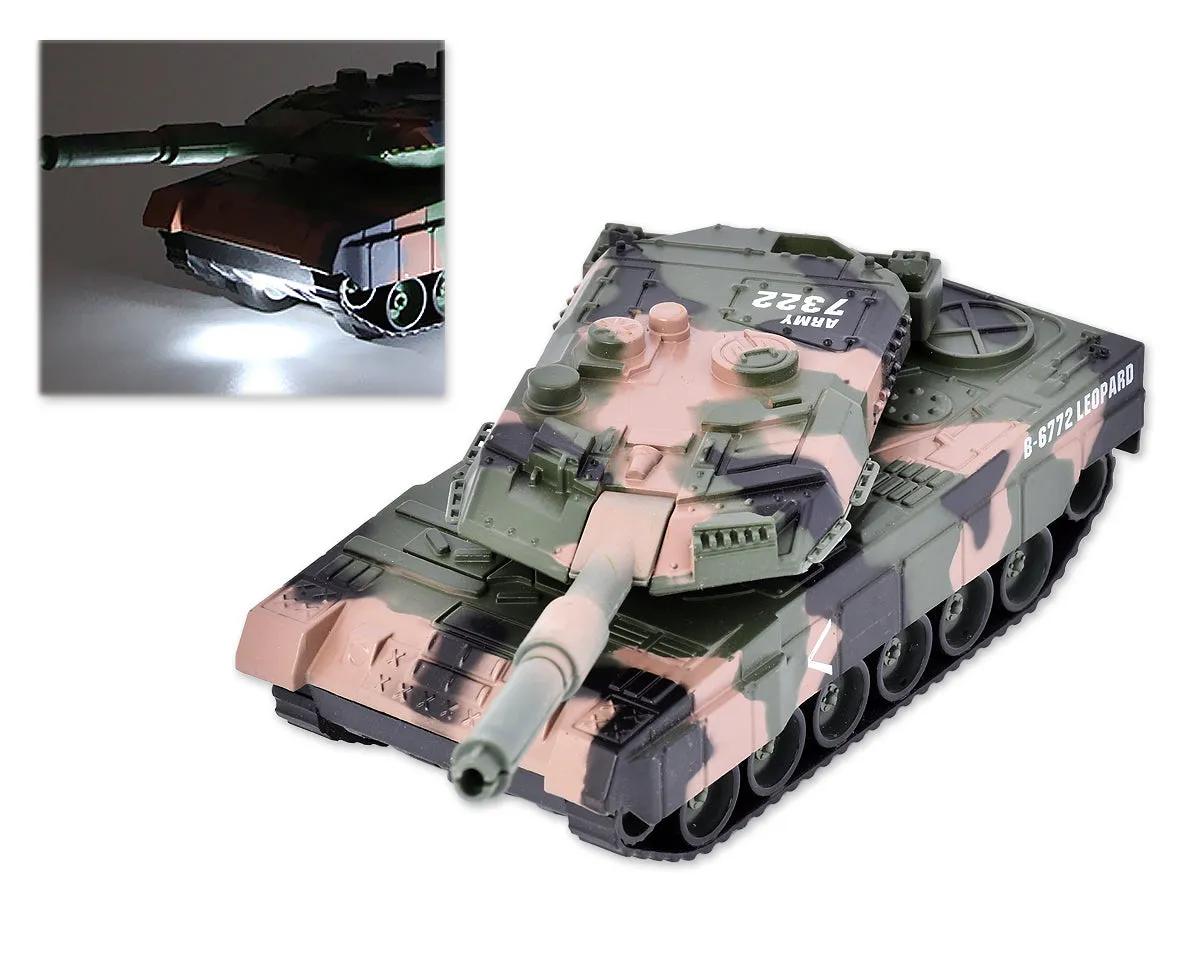 Alloy Camouflage Tank Toy Model with Sound and Light