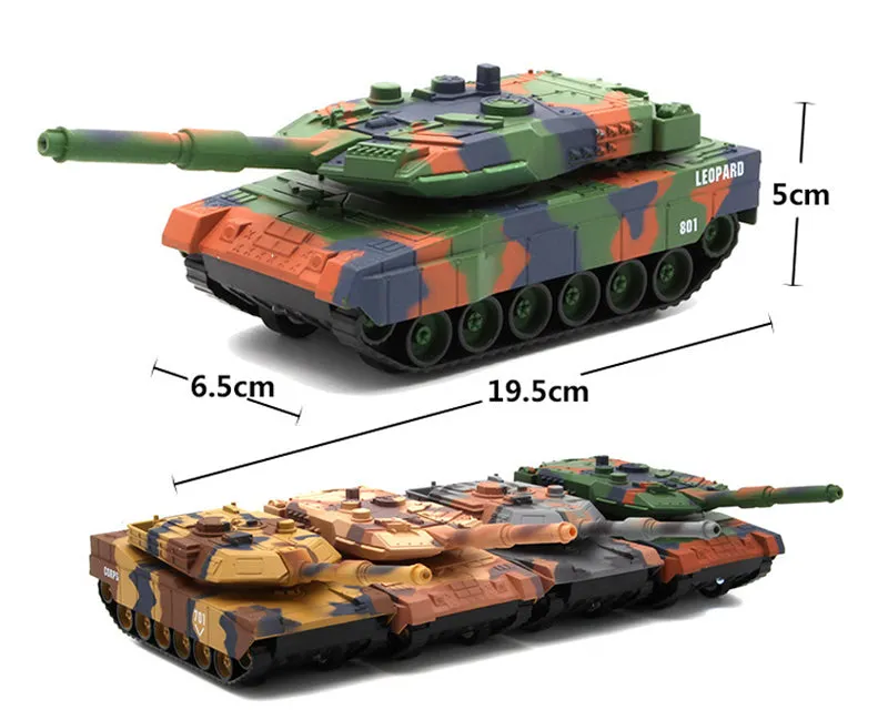 Alloy Camouflage Tank Toy Model with Sound and Light