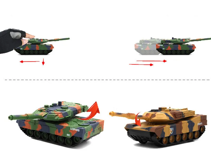 Alloy Camouflage Tank Toy Model with Sound and Light