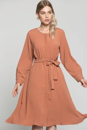 Almond Wrap Around Midi Dress
