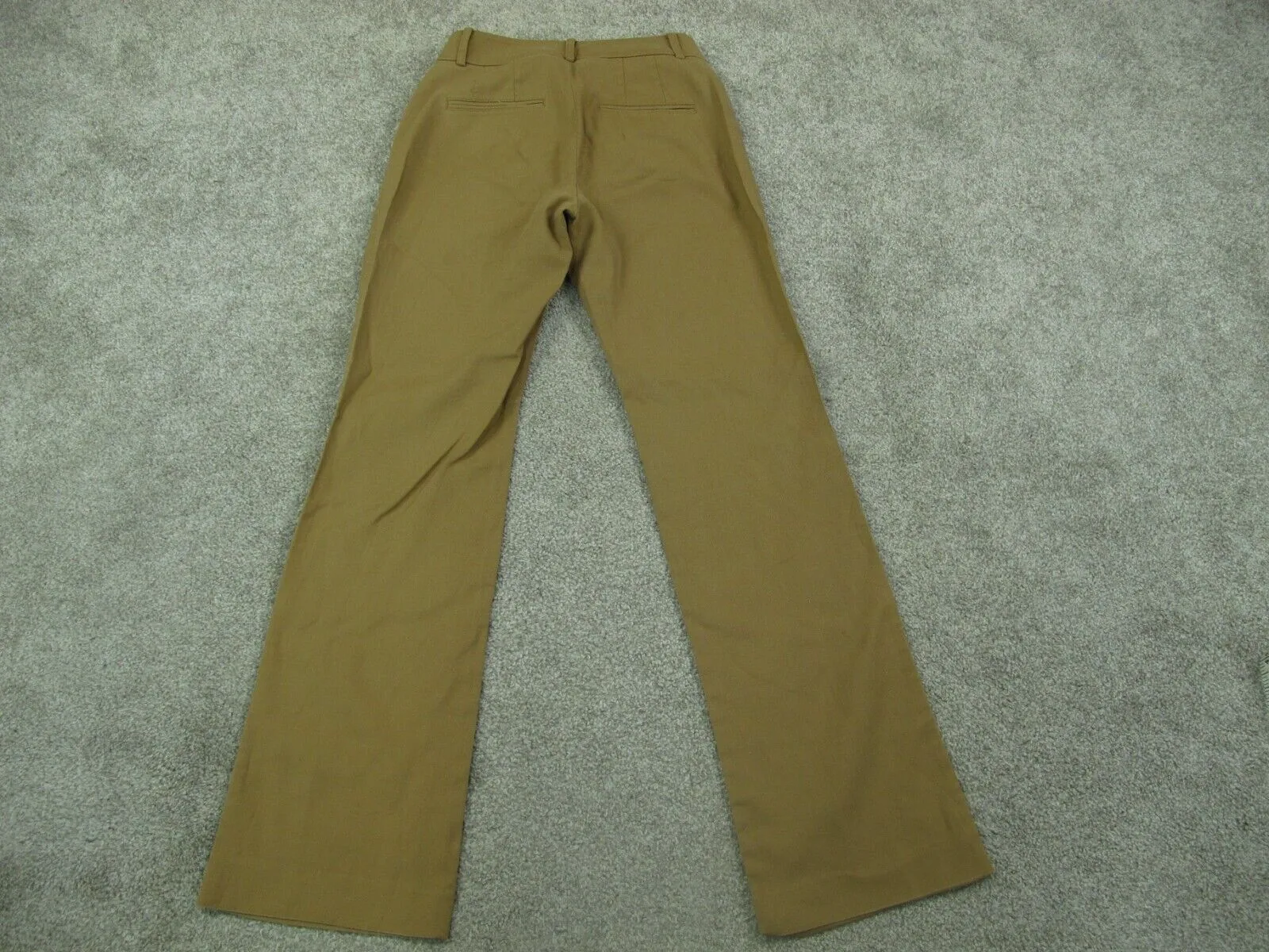 Ann Taylor Womens Pant Dress Mid Rise Straight Leg Pockets khaki Size 0P