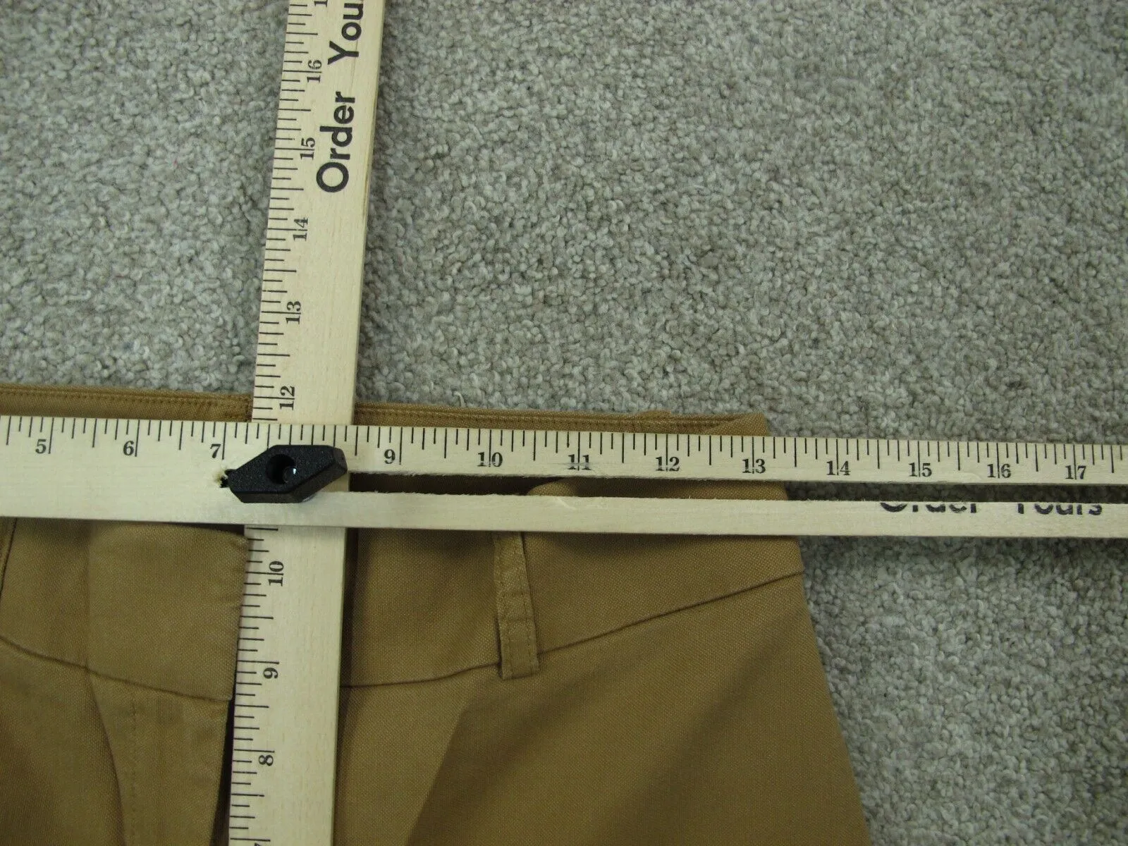 Ann Taylor Womens Pant Dress Mid Rise Straight Leg Pockets khaki Size 0P
