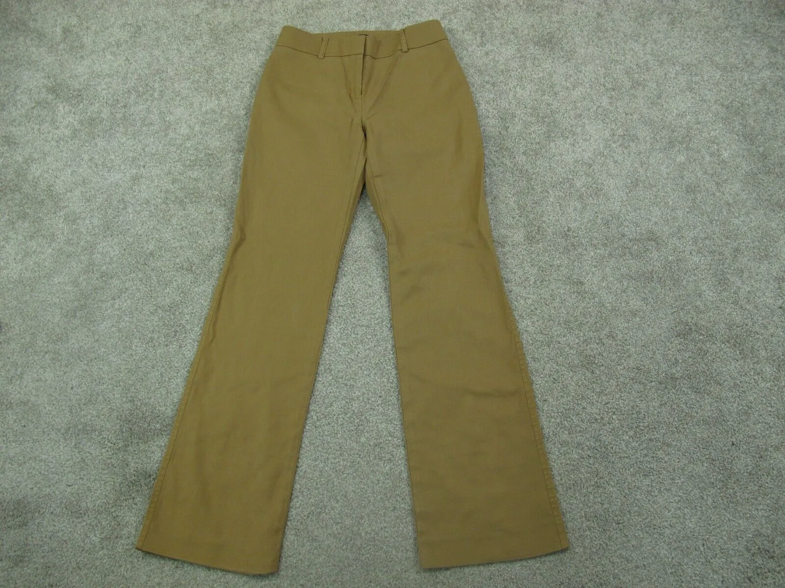 Ann Taylor Womens Pant Dress Mid Rise Straight Leg Pockets khaki Size 0P