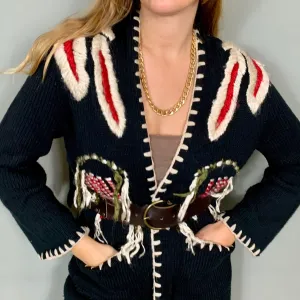 Arianna, embroidered fringed jacket