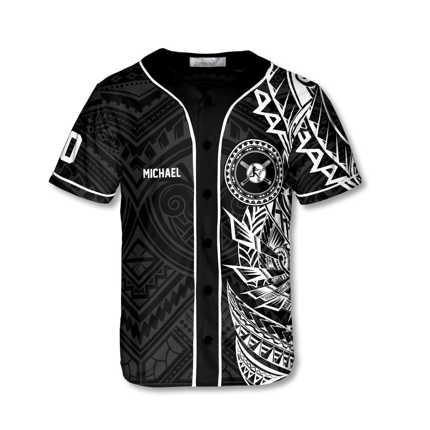 Athlete BW Tribal Custom Baseball Jersey, Best Shirt for Baseball Lover, Gift for Men