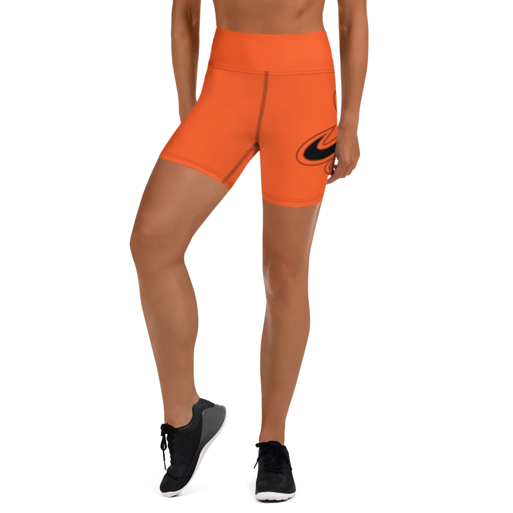Athletic Apparatus Outrageous Orange Black logo Yoga Shorts