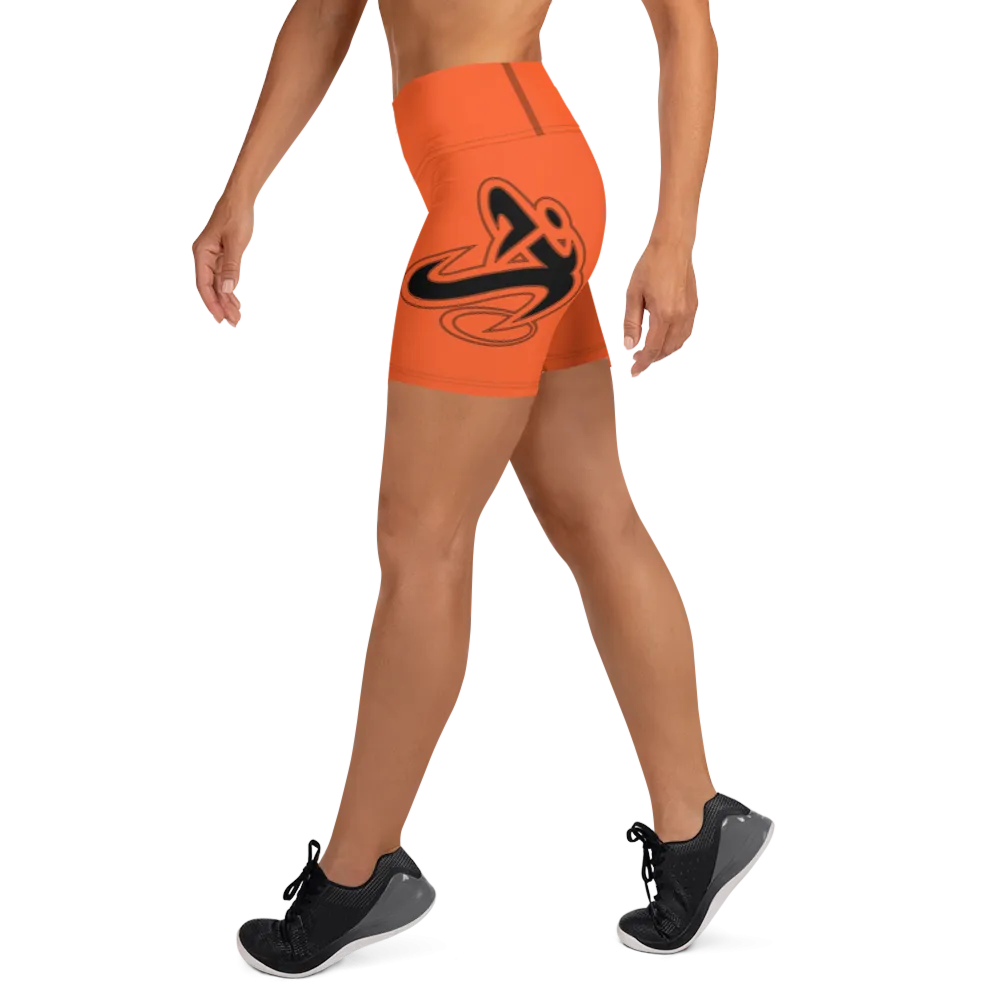 Athletic Apparatus Outrageous Orange Black logo Yoga Shorts
