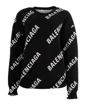 Balenciaga black & white logo jumper - AJC0474