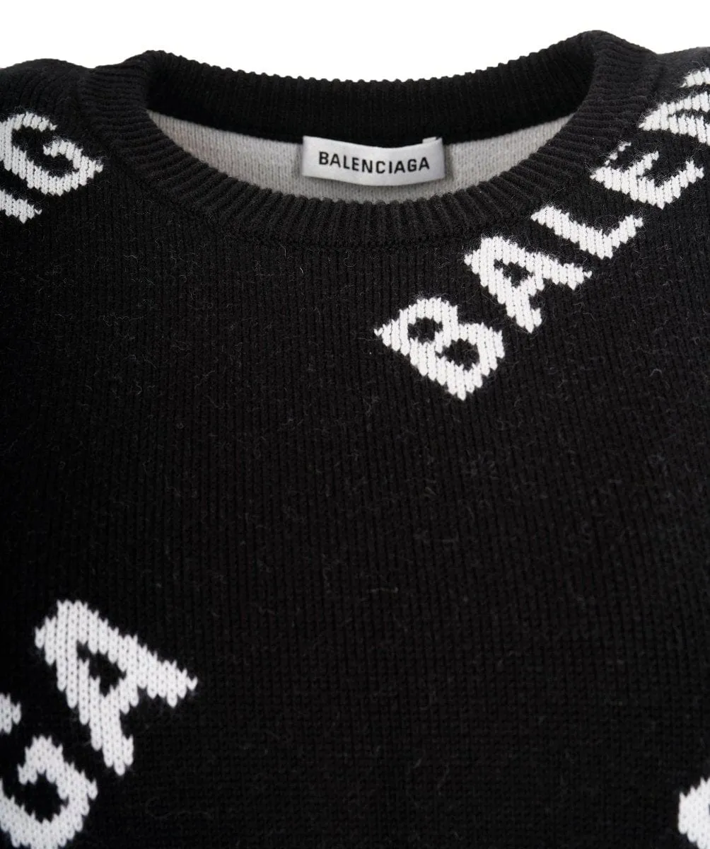 Balenciaga black & white logo jumper - AJC0474