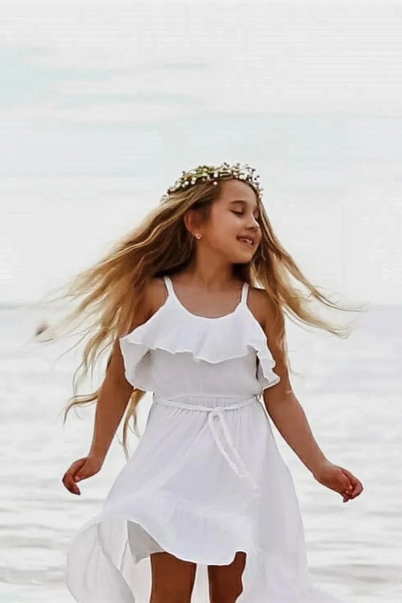Beach Beauty_Hi-Lo Soft Gauze Cotton Ruffled Dress