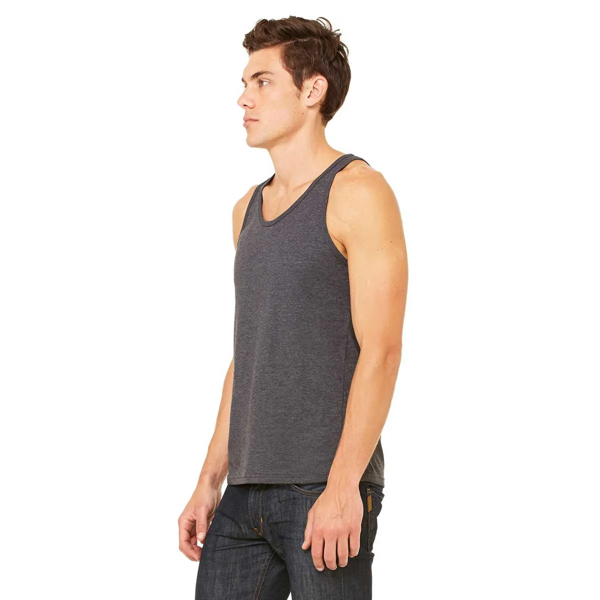 Bella   Canvas Unisex Dark Grey Heather Jersey Tank