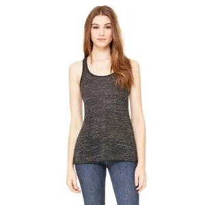 Bella   Canvas Women's Black Marble Flowy Racerback Tank