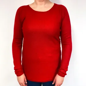 Berry Red Cashmere Crew Neck Jumper Large