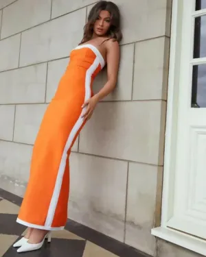 Bianca & Bridgett Ashley Gown in Orange White