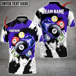 Billiards Breaking Hexagon Multilcolor Personalized Name, Team Name Unisex 3D Polo Shirt