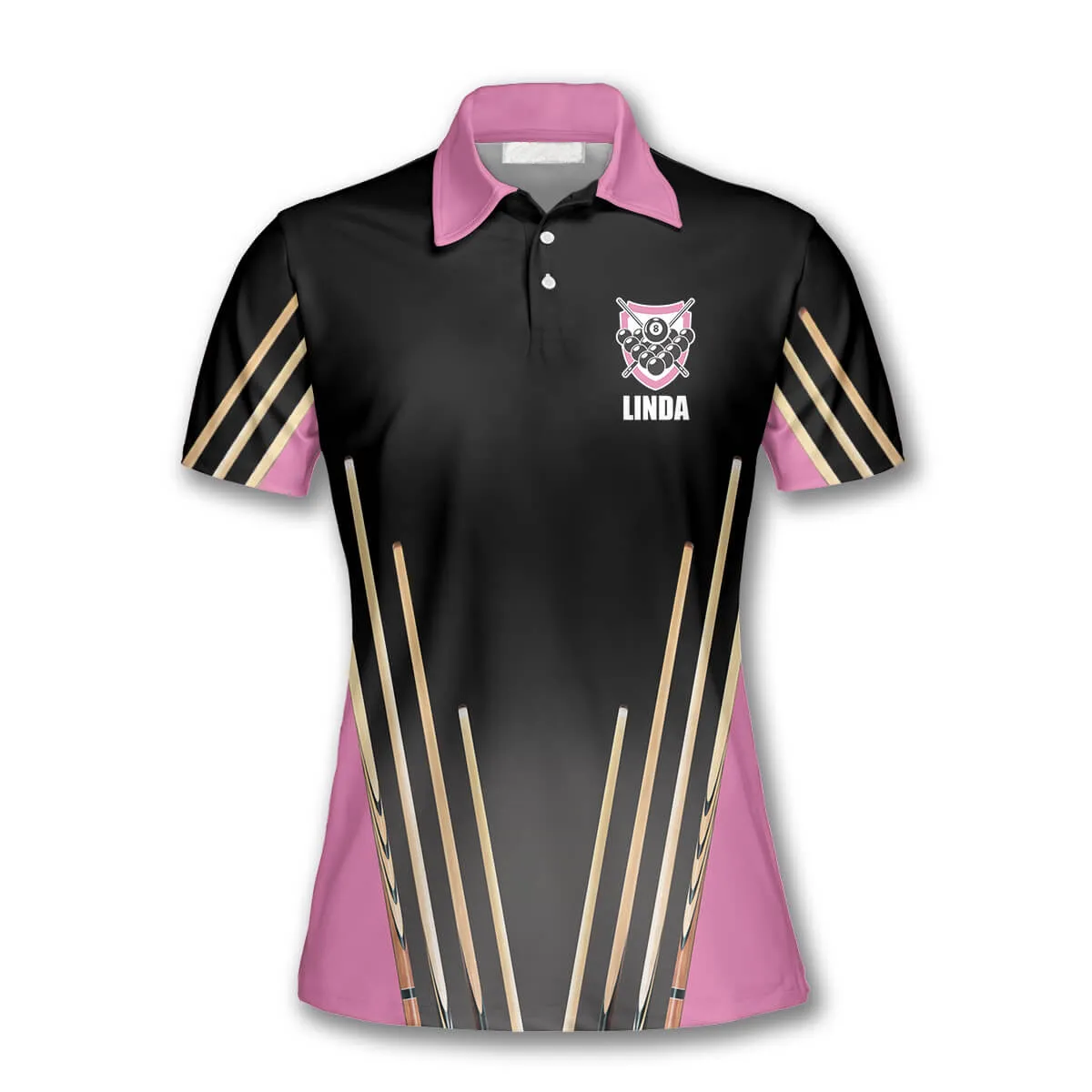 Black and Pink Billiards I’m Here to Break Your Balls Custom Billiard Shirts for Women