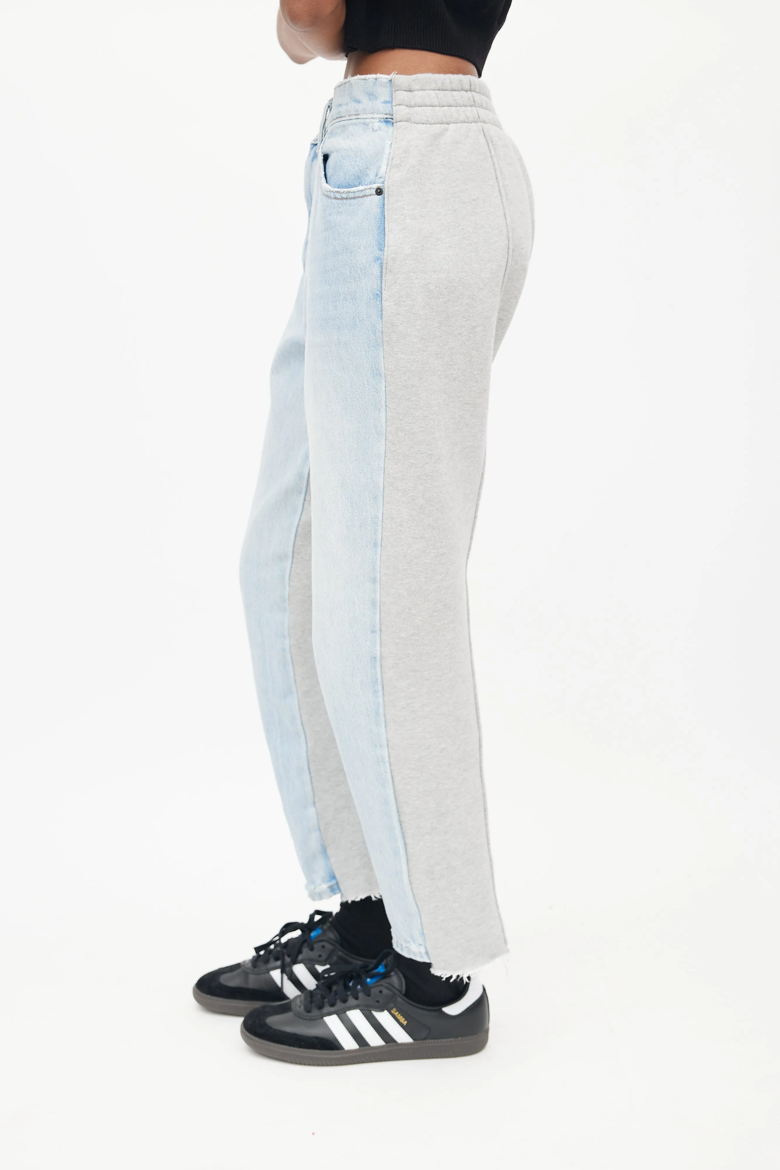 Blue & Grey Sweatpant Ride Clash Jeans