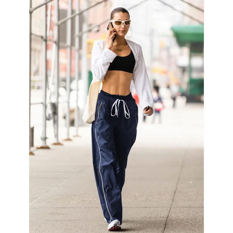 Blue Casual Low Rise Streetwear Sweatpants