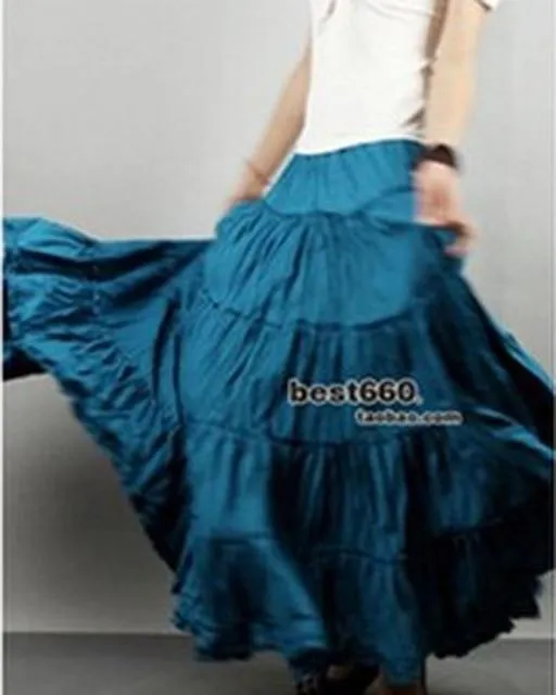 Boho Long Airy Pleated Skirt