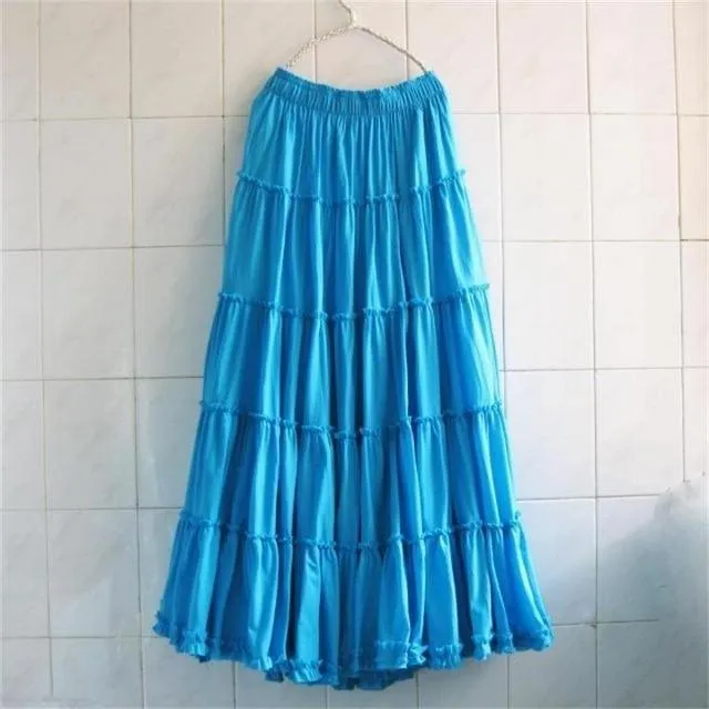 Boho Long Airy Pleated Skirt
