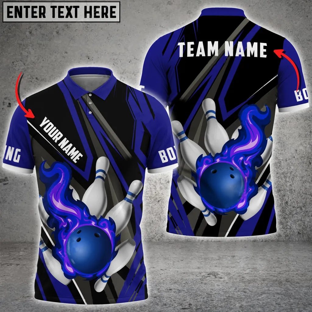 Bowling And Pins Speed Fire Multicolor Option Customized Name 3D Shirt, Idea Gift for Bowler
