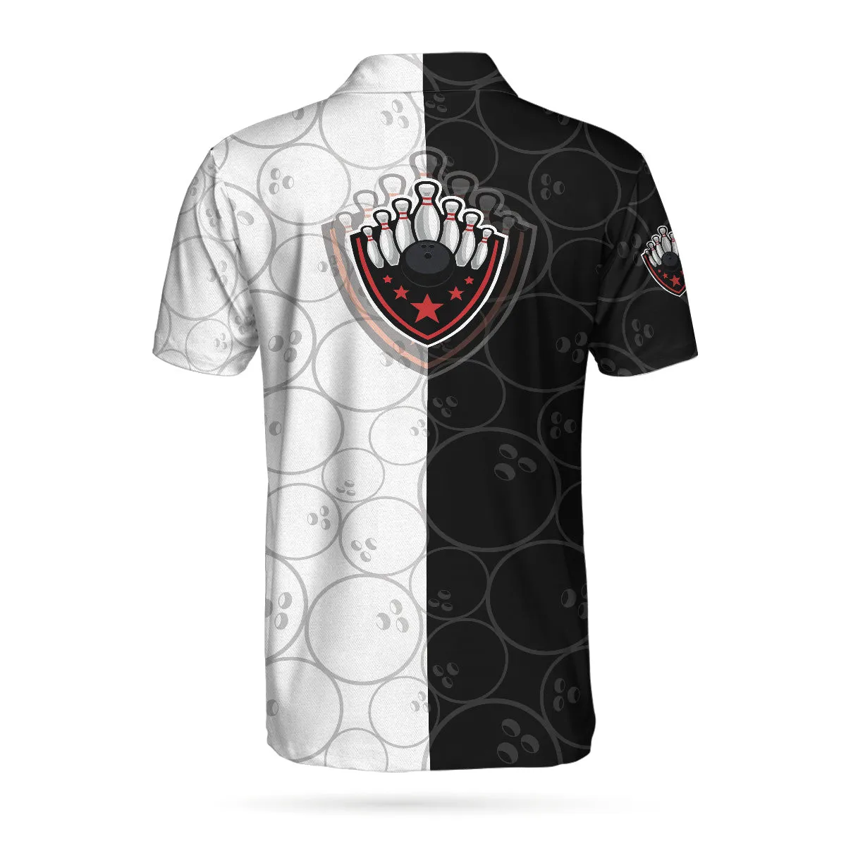 Bowling Black And White Pattern Short Sleeve Polo Shirt, Bowling Ball Polo Shirt, Best Bowling Shirt For Men Coolspod