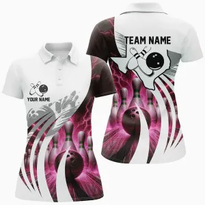 Bowling Texas Lightning Thunder Pattern Multicolor Option Customized Name 3D Shirt For Women