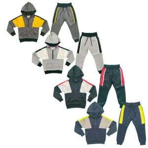Boys Kids Panel Tracksuit Jacket Jogging Bottoms Sport Joggers PE Gym Set Warm