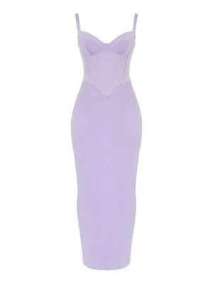 Breeze Orchid Satin Corset Maxi Dress