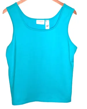 Bright Spring Cyan Sleeveless Knit Top