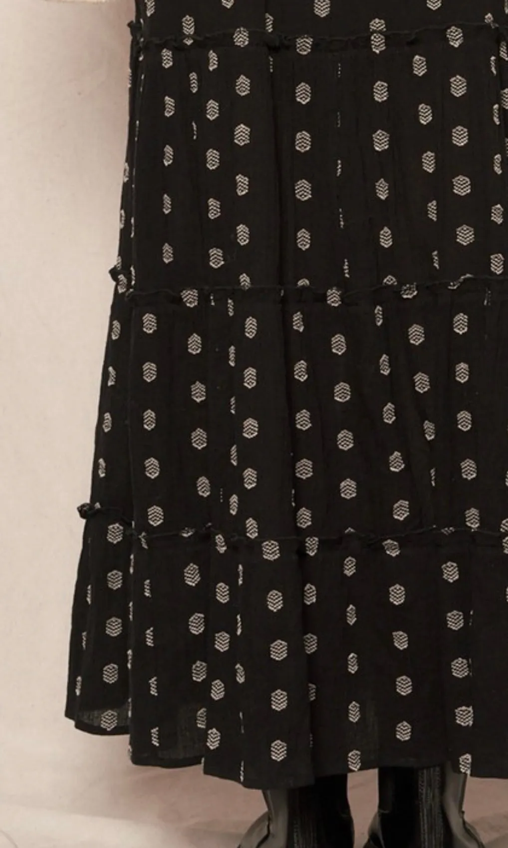 Brynlee Black & Ivory Polka Dot Lurex Skirt